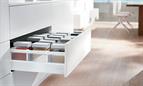 Blum Antaro Tandembox D-Height(450mm) Glass Design Element, Silk White | 30kg
