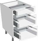 Antaro Metallic Grey 1000mm Cabinet Pack, 1 Cutlery &amp; 2 Pan Drawers