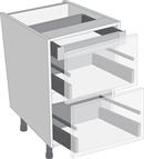 Antaro Metallic Grey 800mm Cabinet Pack, 1 Internal Cutlery &amp; 2 Pan Drawers