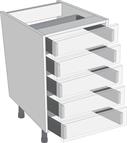 Antaro Metallic Grey 900mm Cabinet Pack, 5 Cutlery Drawers