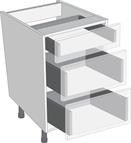 Legrabox Orion Grey 800mm Cabinet Pack, 1 Cutlery &amp; 2 Pan Drawers