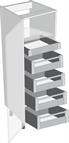 Legrabox Orion Grey 500mm Tall Cabinet Pack, 1 Cutlery &amp; 4 Pan Drawers