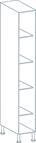 400 x 2150mm Tall Larder Unit Carcass in Light Grey (Flat Pack)