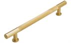 Knurled Aluminium Handle, Satin Brass, 160mm centres
