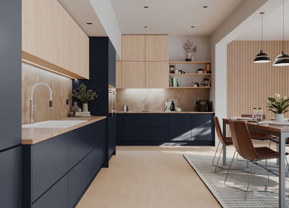 Decor Panels Serica 18mm Super Matt Indigo Blue MDF 3050 x 1220mm