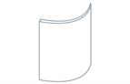 Avanti Opus 22mm Curved Door, High Gloss Mussel 715 x 318mm