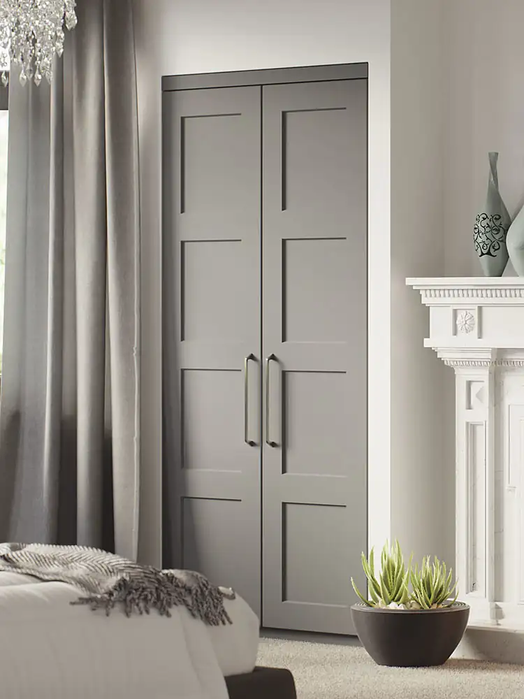 Caraway Classic Square wardrobe doors in Super Matt Light Grey